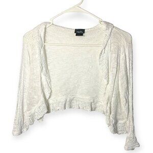 Rue21 White Knit Cropped Bolero Cardigan – Size Medium